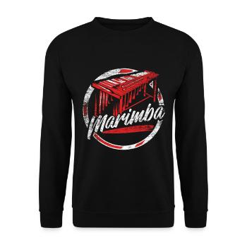 Marimba Geschenk - Unisex Pullover - Schwarz - Vorne - Alina (178cm) & Michal (187cm)
