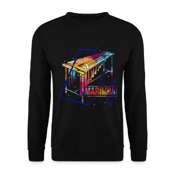 Marimba Polygon Geschenk - Unisex Pullover - Schwarz - Vorne - Alina (178cm) & Michal (187cm)