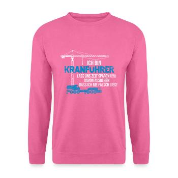 Crane operator gift - Unisex Sweatshirt - pink - Front