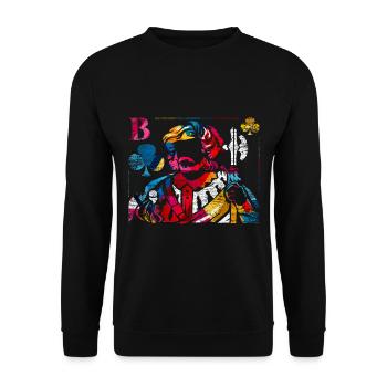 Doppelkopf Polygon Geschenk - Unisex Pullover - Schwarz - Vorne - Alina (178cm) & Michal (187cm)