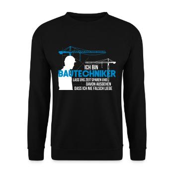 bautechniker - Unisex Pullover - Schwarz - Vorne - Alina (178cm) & Michal (187cm)
