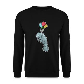 Manatee gift - Unisex Sweatshirt - black - Front - Alina (178cm) & Michal (187cm)