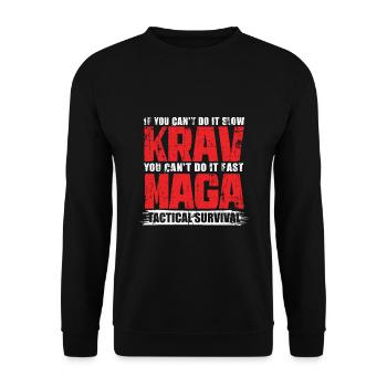Krav Maga Spruch - Unisex Pullover - Schwarz - Vorne - Alina (178cm) & Michal (187cm)