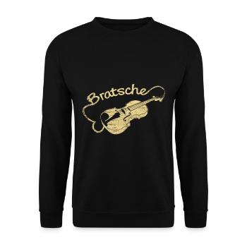Bratsche Geschenk - Unisex Pullover - Schwarz - Vorne - Alina (178cm) & Michal (187cm)