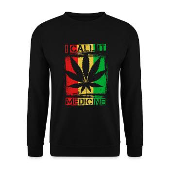 Weed Hemp Hippie Retro THC 420 Gift - Unisex Sweatshirt - black - Front - Alina (178cm) & Michal (187cm)