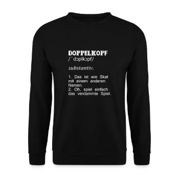 Doppelkopf - Unisex Pullover - Schwarz - Vorne - Alina (178cm) & Michal (187cm)