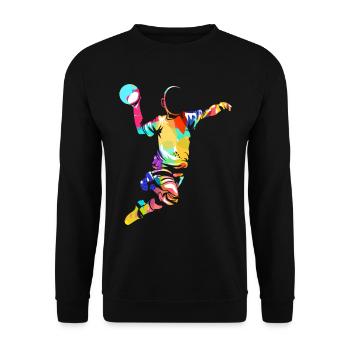 Cadeau de handball - Sweat-shirt Unisexe - noir - Devant - Alina (178cm) & Michal (187cm)