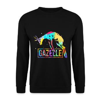 Gazelle polygon - Unisex Sweatshirt - black - Front - Alina (178cm) & Michal (187cm)
