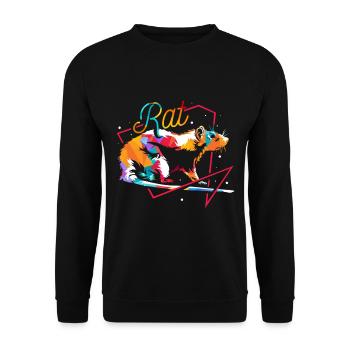 Ratte Polygon - Unisex Pullover - Schwarz - Vorne - Alina (178cm) & Michal (187cm)