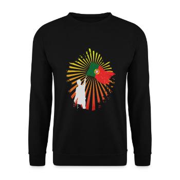 Portugal - Unisex Pullover - Schwarz - Vorne - Alina (178cm) & Michal (187cm)