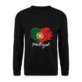 Portugal coeur amour patrie - Sweat-shirt Unisexe - noir - Devant - Alina (178cm) & Michal (187cm)