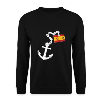 Spain anchor Spaniard - Unisex Sweatshirt - black - Front - Alina (178cm) & Michal (187cm)