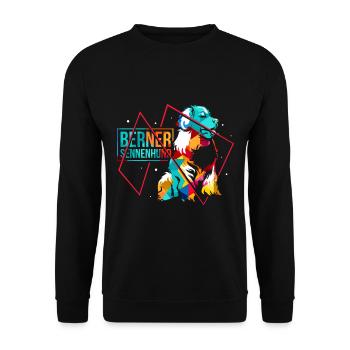 Bernesse Rinderhund - Unisex Pullover - Schwarz - Vorne - Alina (178cm) & Michal (187cm)