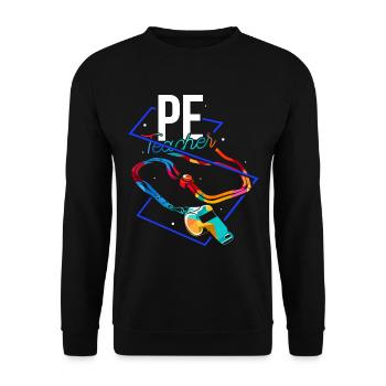 Sportlehrer - Unisex Pullover - Schwarz - Vorne - Alina (178cm) & Michal (187cm)