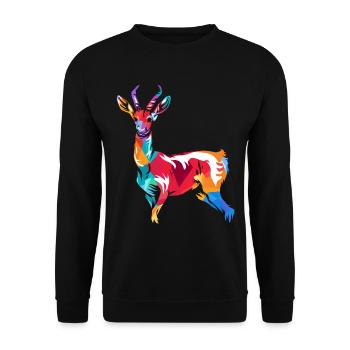 Gazelle polygon - Unisex Sweatshirt - black - Front - Alina (178cm) & Michal (187cm)