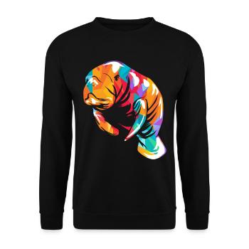 Manatee Dugong - Unisex Sweatshirt - black - Front - Alina (178cm) & Michal (187cm)