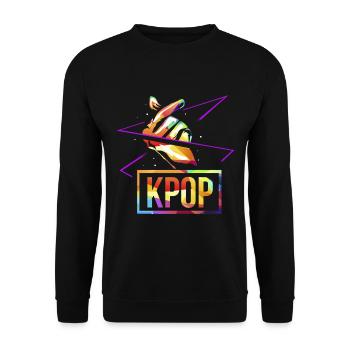 K-pop Polygon - Unisex Pullover - Schwarz - Vorne - Alina (178cm) & Michal (187cm)