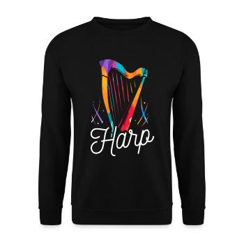Harfe - Unisex Pullover - Schwarz - Vorne - Alina (178cm) & Michal (187cm)