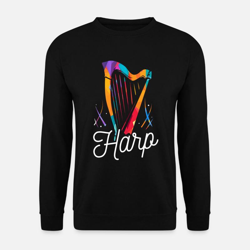Harfe - Unisex Pullover - Schwarz