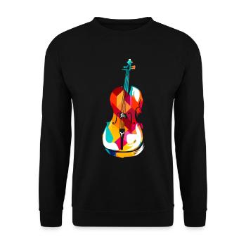 Cello polygon - Unisex Pullover - Schwarz - Vorne - Alina (178cm) & Michal (187cm)