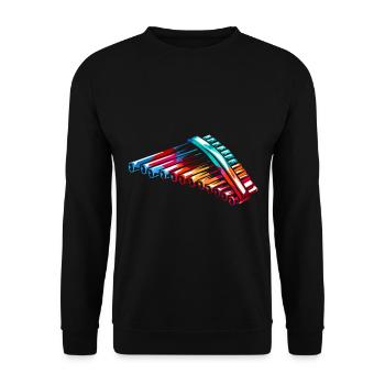 pan flute - Unisex Sweatshirt - black - Front - Alina (178cm) & Michal (187cm)