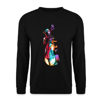 Cadeau de contrebasse - Sweat-shirt Unisexe - noir - Devant - Alina (178cm) & Michal (187cm)