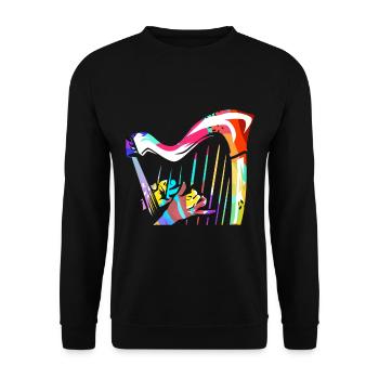 Harfe - Unisex Pullover - Schwarz - Vorne - Alina (178cm) & Michal (187cm)