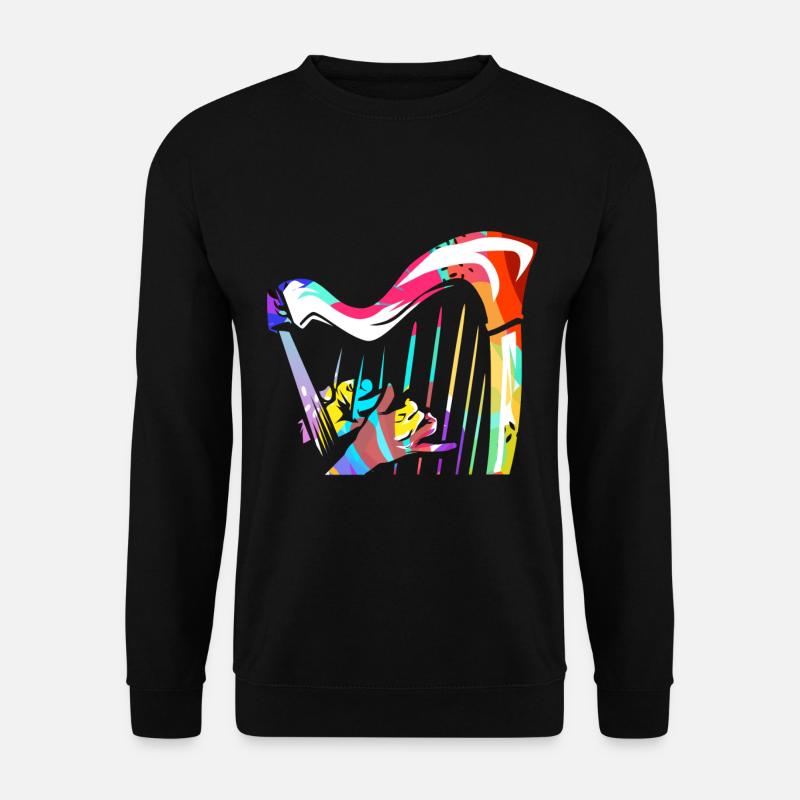 Harfe - Unisex Pullover - Schwarz