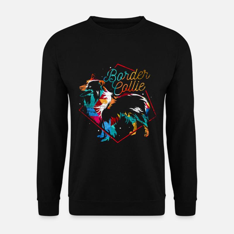 Border Collie Polygon - Unisex Pullover - Schwarz