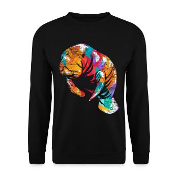 Manatee Dugong - Unisex Sweatshirt - black - Front - Alina (178cm) & Michal (187cm)
