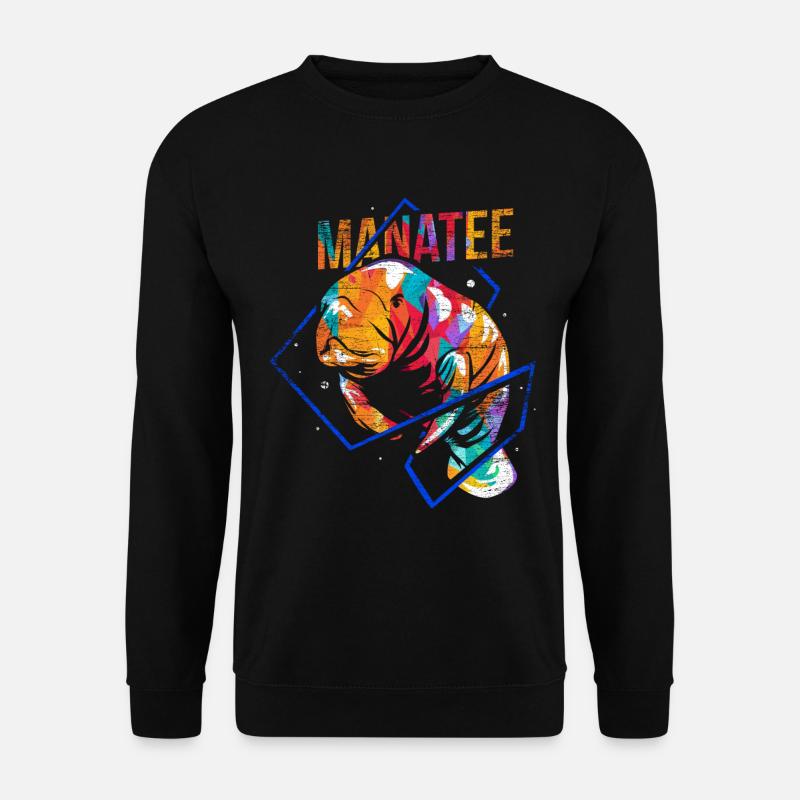 Manatee Dugong polygon - Unisex Sweatshirt - black