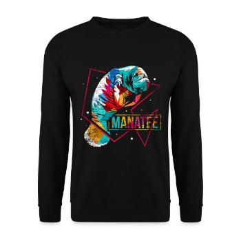 Sea cow polygon - Unisex Sweatshirt - black - Front - Alina (178cm) & Michal (187cm)