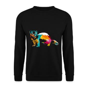 Frettchen - Unisex Pullover - Schwarz - Vorne - Alina (178cm) & Michal (187cm)