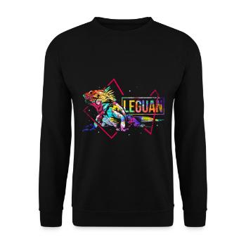Iguana Polygon - Unisex Sweatshirt - black - Front - Alina (178cm) & Michal (187cm)