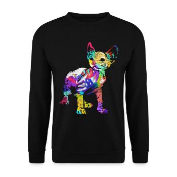 Cadeau Sphynx - Sweat-shirt Unisexe - noir - Devant - Alina (178cm) & Michal (187cm)