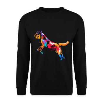 Rottweiler Polygon - Unisex Sweatshirt - black - Front - Alina (178cm) & Michal (187cm)