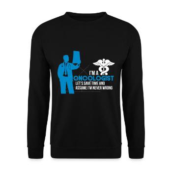 Oncologist - Unisex Sweatshirt - black - Front - Alina (178cm) & Michal (187cm)