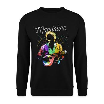 Mandoline Geschenk - Unisex Pullover - Schwarz - Vorne - Alina (178cm) & Michal (187cm)