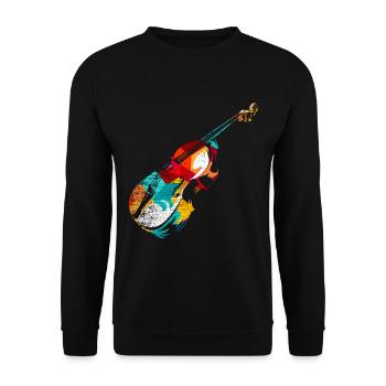 Double bass violin - Unisex Sweatshirt - black - Front - Alina (178cm) & Michal (187cm)