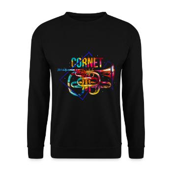 Cornet Polygon Gift - Unisex Sweatshirt - black - Front - Alina (178cm) & Michal (187cm)