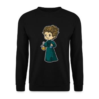 Marie Curie gift - Unisex Sweatshirt - black - Front - Alina (178cm) & Michal (187cm)