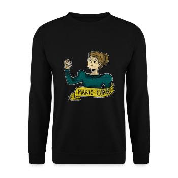 Marie Curie Physicist Gift - Unisex Sweatshirt - black - Front - Alina (178cm) & Michal (187cm)