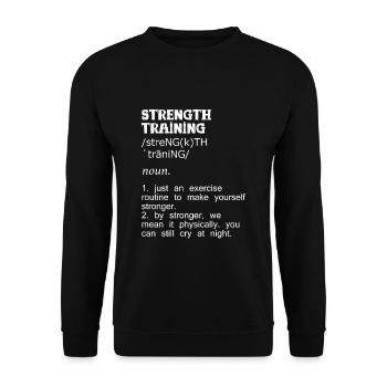 Krafttraining Geschenk - Unisex Pullover - Schwarz - Vorne - Alina (178cm) & Michal (187cm)