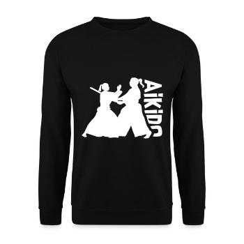 Combattante de l’Aïkido - Sweat-shirt Unisexe - noir - Devant - Alina (178cm) & Michal (187cm)