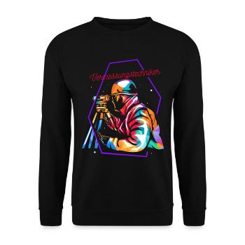 Vermessungstechniker - Unisex Pullover - Schwarz - Vorne - Alina (178cm) & Michal (187cm)