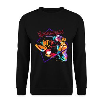 Frau Gynäkologe - Unisex Pullover - Schwarz - Vorne - Alina (178cm) & Michal (187cm)
