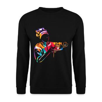 Konditor Geschenk - Unisex Pullover - Schwarz - Vorne - Alina (178cm) & Michal (187cm)