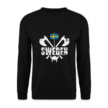 Suède Viking cadeau - Sweat-shirt Unisexe - noir - Devant - Alina (178cm) & Michal (187cm)