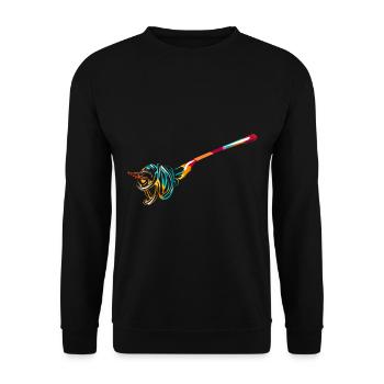 Spaghetti Geschenk - Unisex Pullover - Schwarz - Vorne - Alina (178cm) & Michal (187cm)