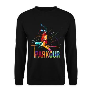 Parkour gift - Unisex Sweatshirt - black - Front - Alina (178cm) & Michal (187cm)